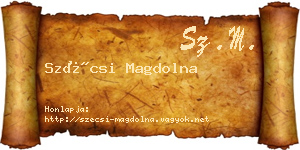 Szécsi Magdolna névjegykártya