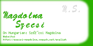 magdolna szecsi business card